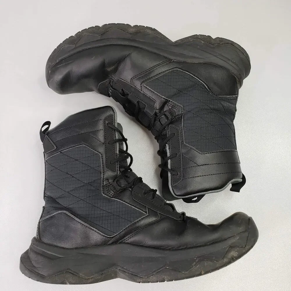 Under Armour Boots Stellar Tactical Men's US 11 Black Leather Side-Zip Military
